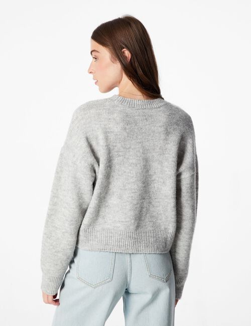 Pull maille gris