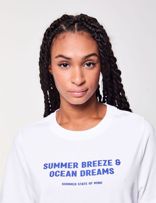 T-shirt oversize blanc message girl