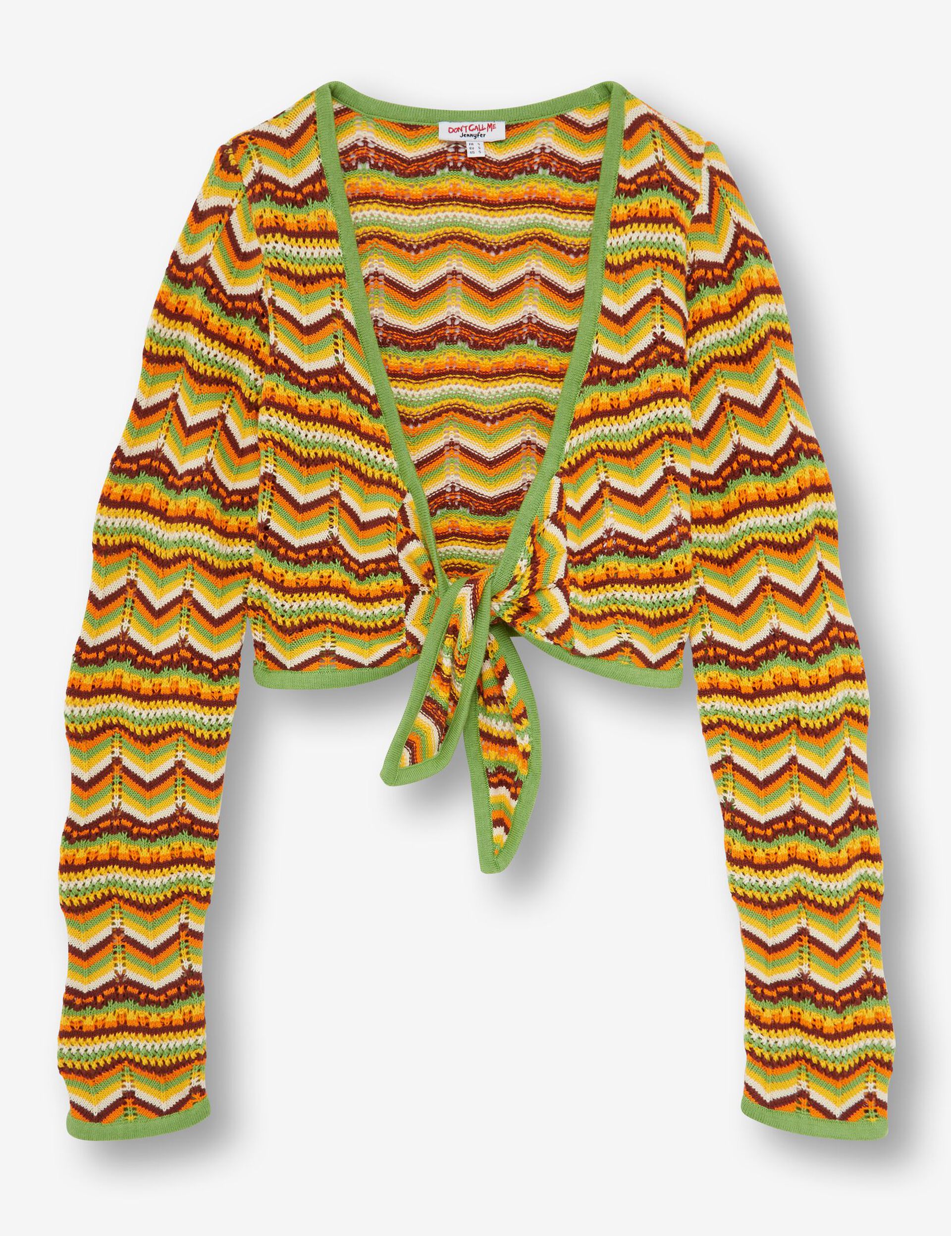 Crochet tie cardigan