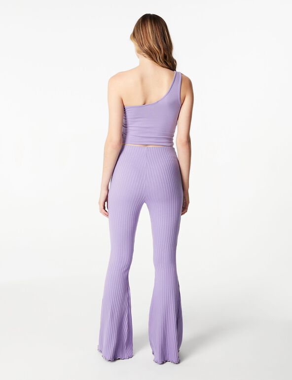Pantalon flare côtelé violet girl