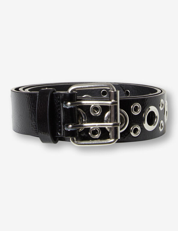 Patent faux-leather belt teen