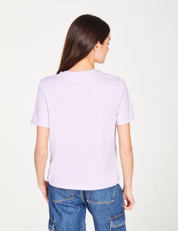 T-shirt violet imprimé : mind blowing girl