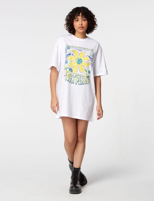 T-shirt dress with slogan girl