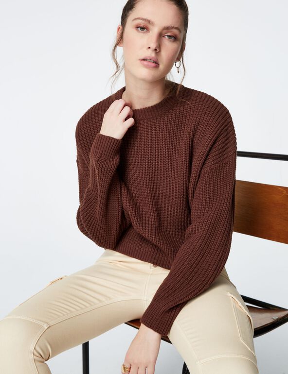 Woven cropped jumper