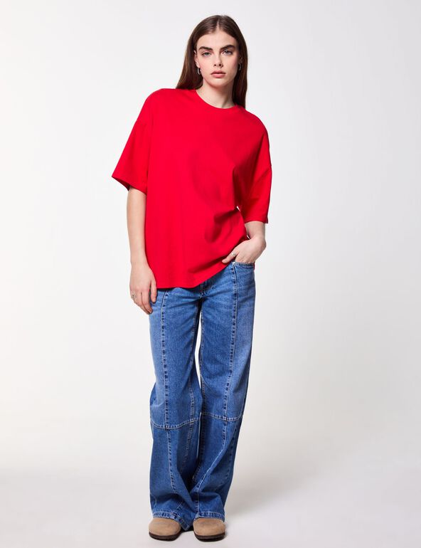 T-shirt basic oversize rouge ado
