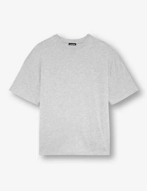Tee-shirt loose basic col rond gris