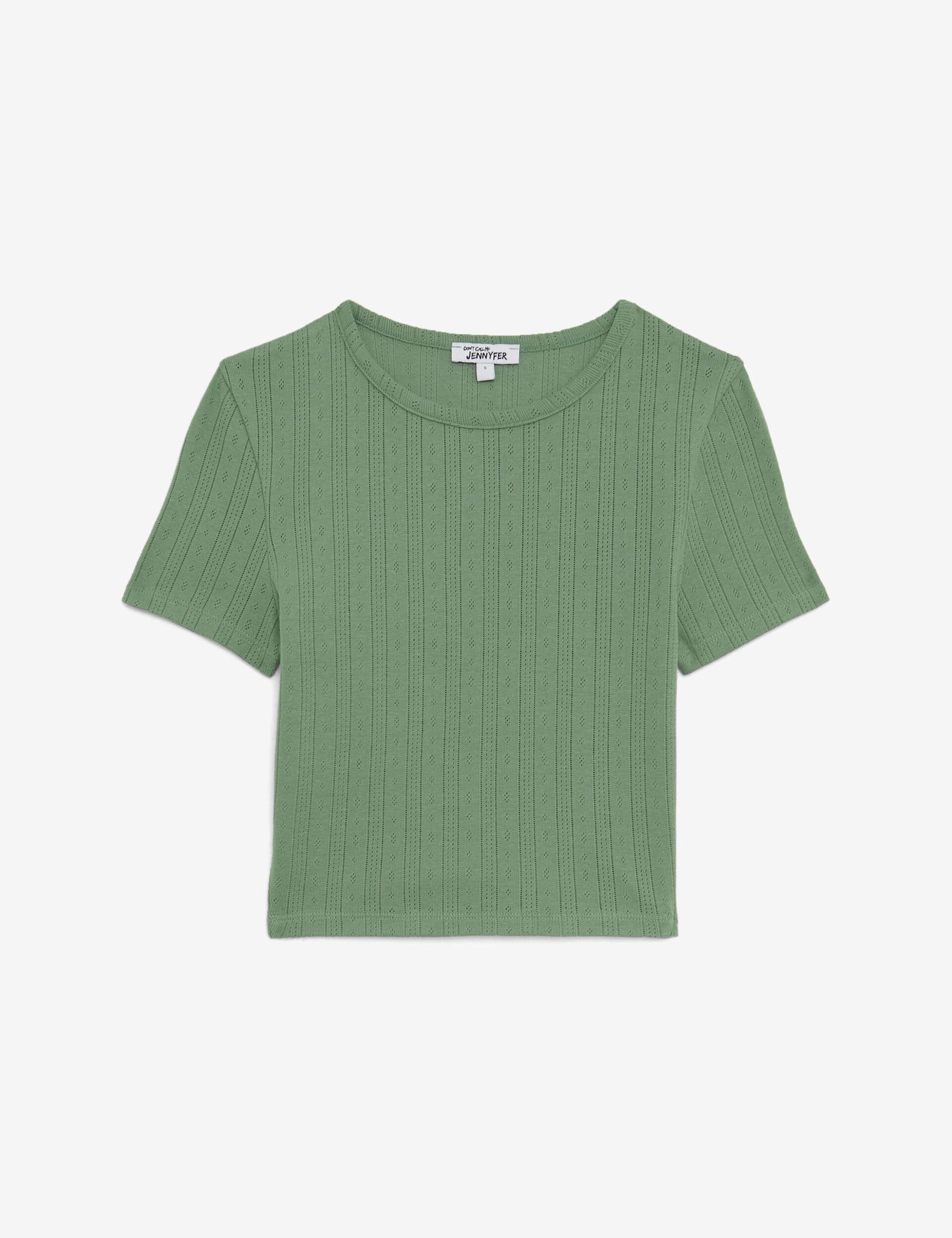 Tee-shirt ajouré vert clair