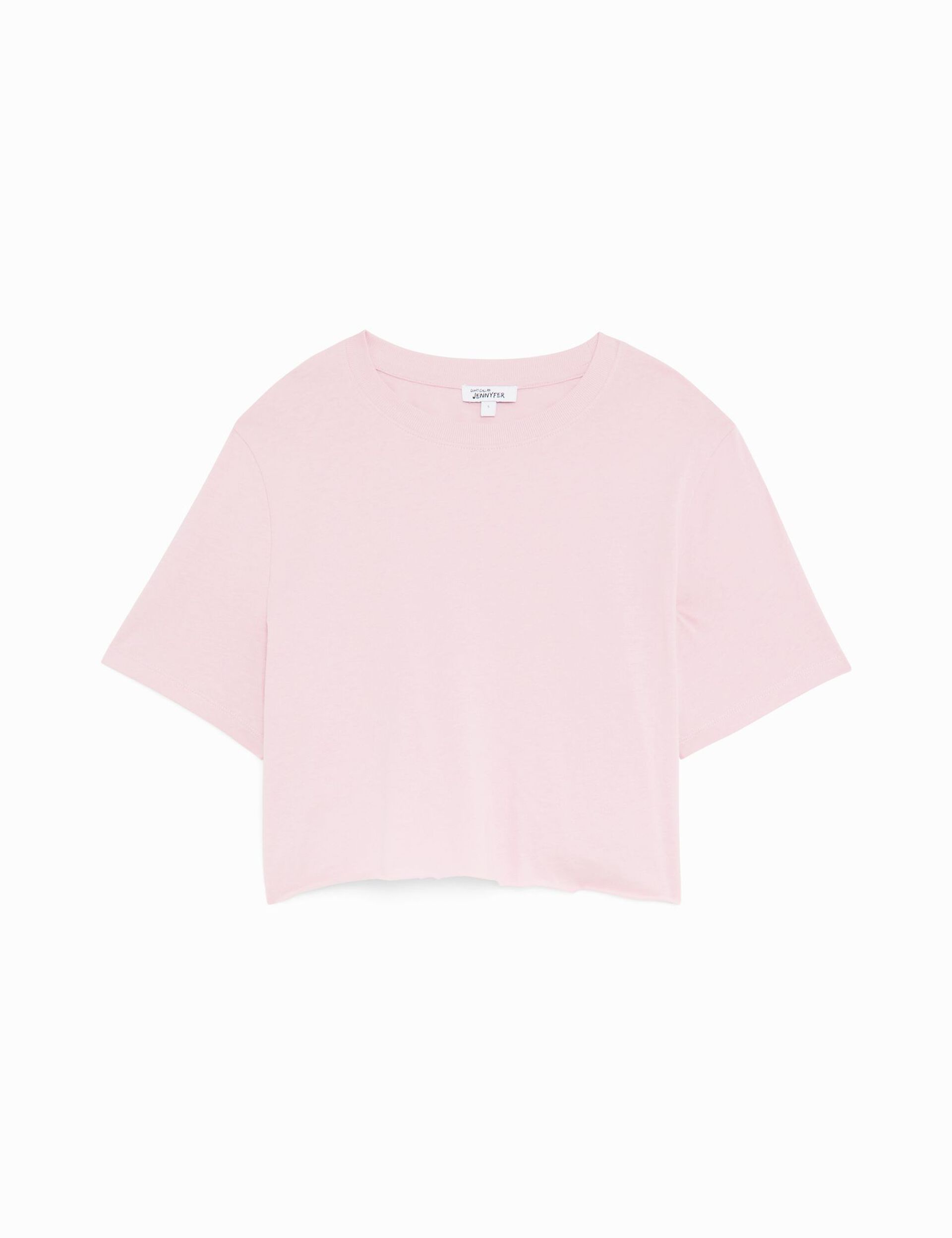 Tee-shirt court oversize rose clair