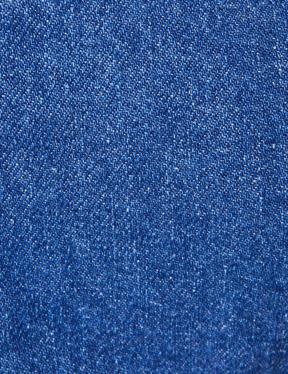Top court corset avec surpiqures en jean bleu