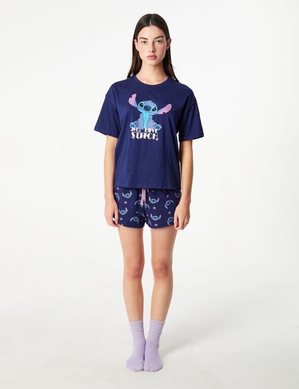 Pyjama Disney Stitch bleu marine girl