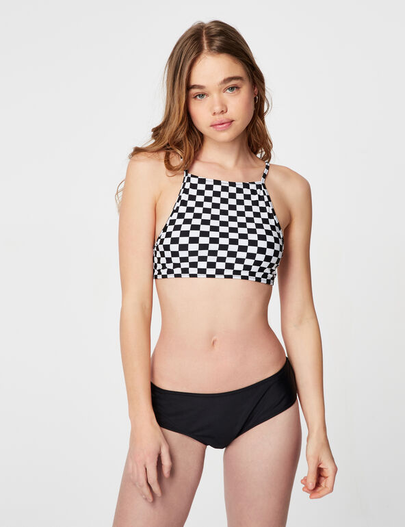 Checkerboard bikini top girl