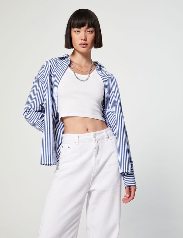 Striped loose-fit shirt girl