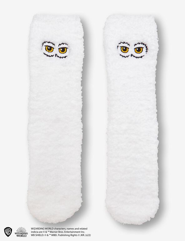 Chaussettes duveteuses blanches Harry Potter girl