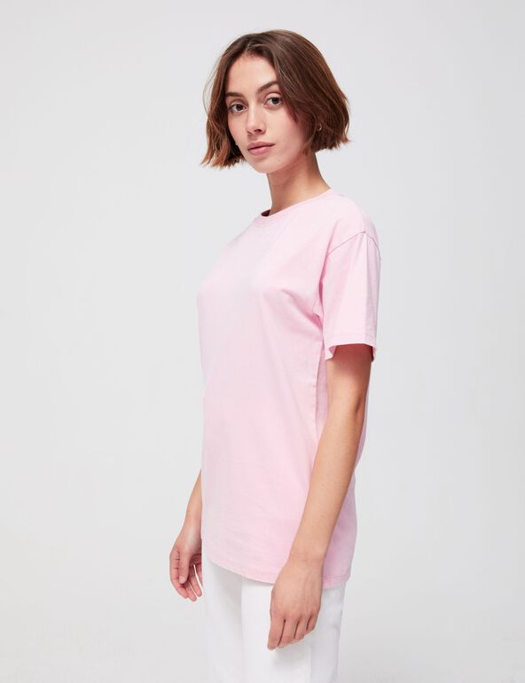 Tee-shirt rose oversize fille