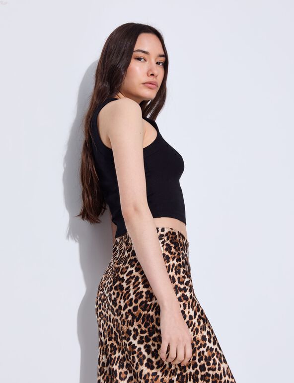 Jupe longue fluide imprimé léopard fille
