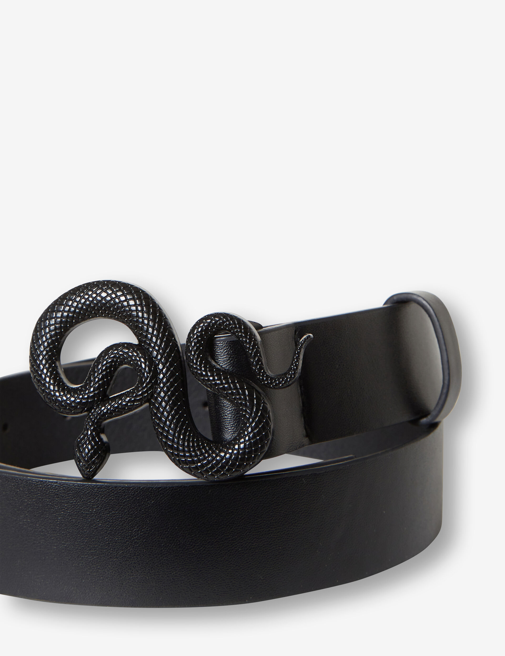Faux-leather snake belt