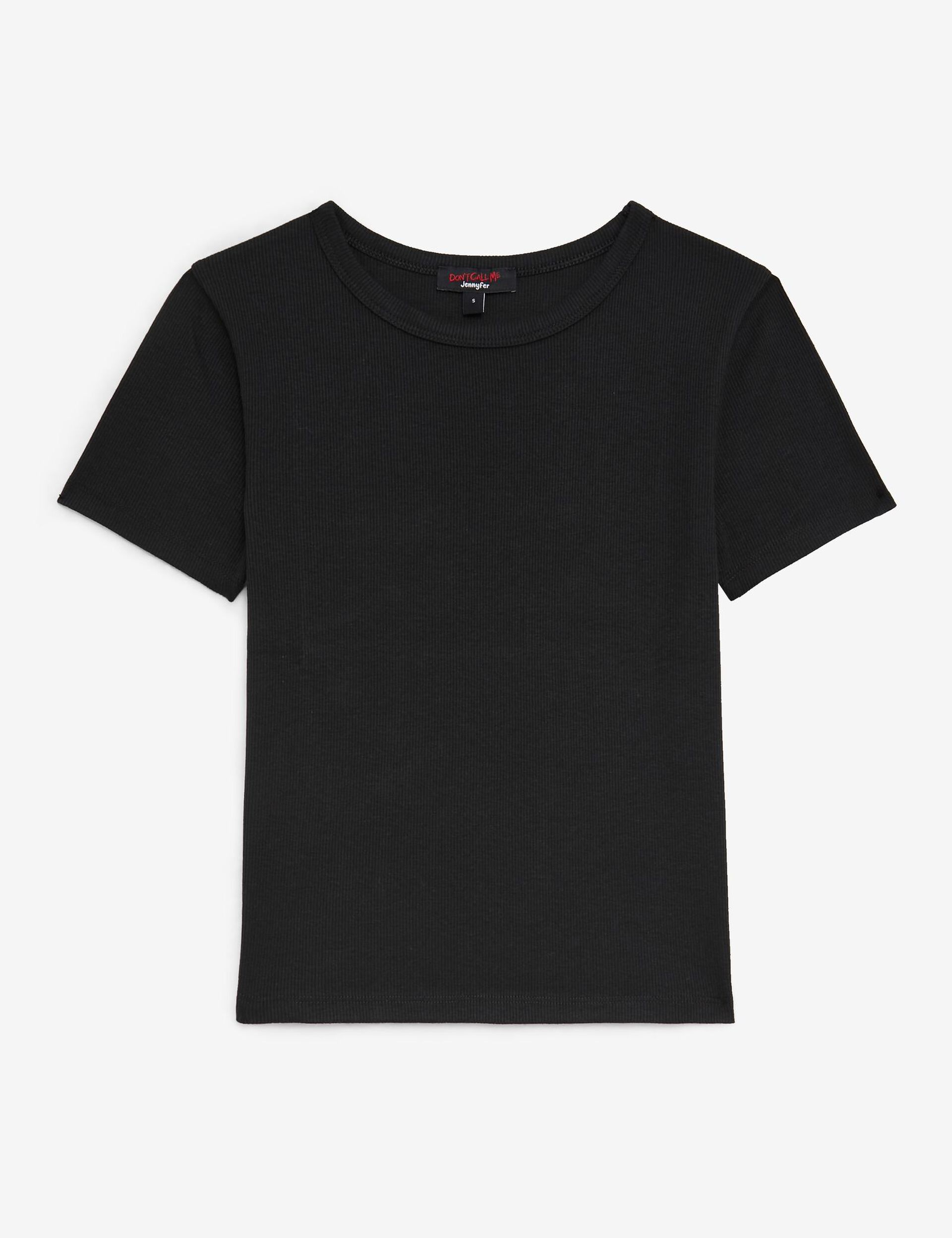 Tee-shirt côtelé basic noir