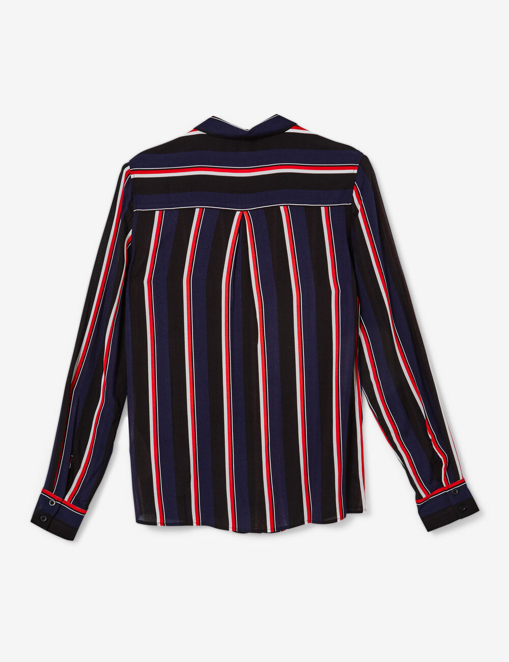 red white blue striped shirt