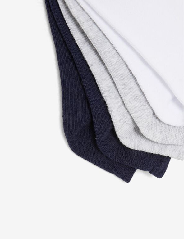 Chaussettes hauteur de cheville, blanc, gris, bleu marine fille