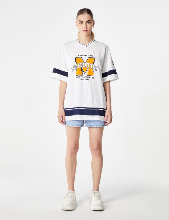Tee-shirt Manhattan oversize blanc femme