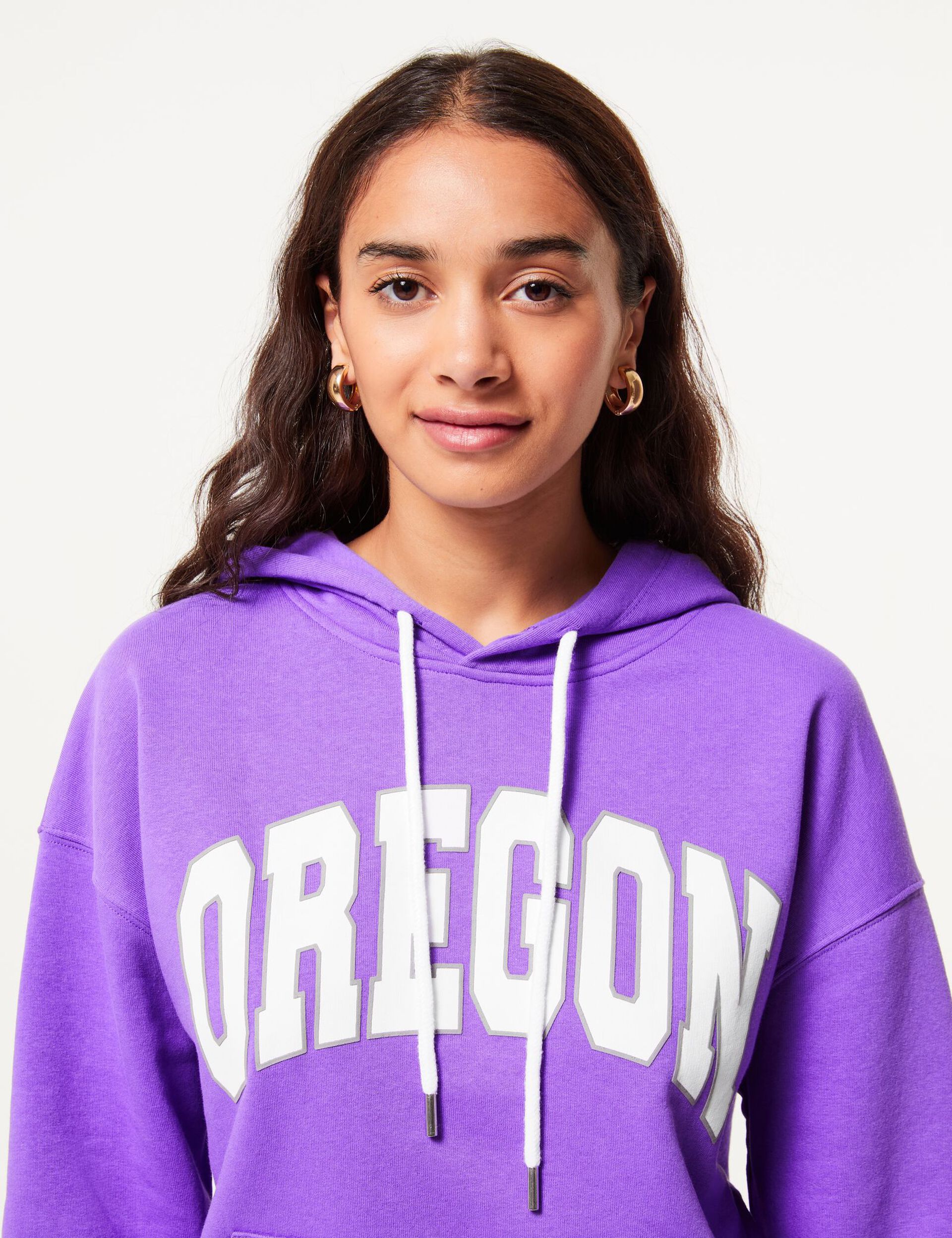 Sweat à capuche avec liens violet foncé Oregon