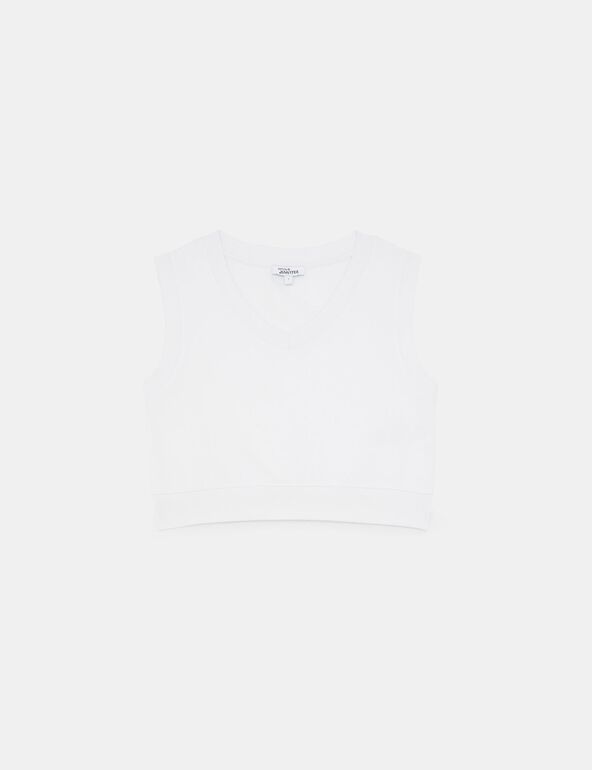 Pull coupe courte blanc