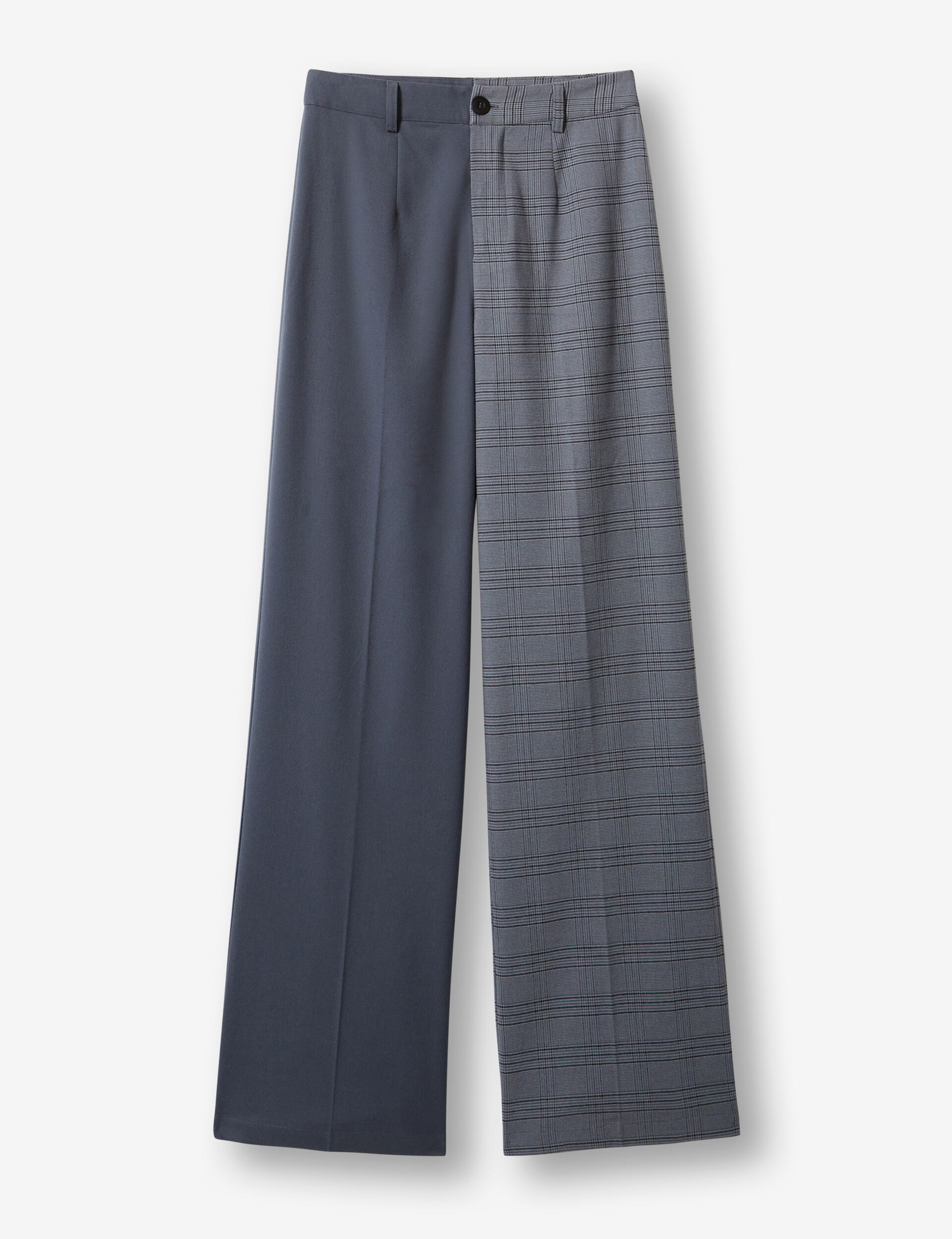Patterned and plain palazzo trousers