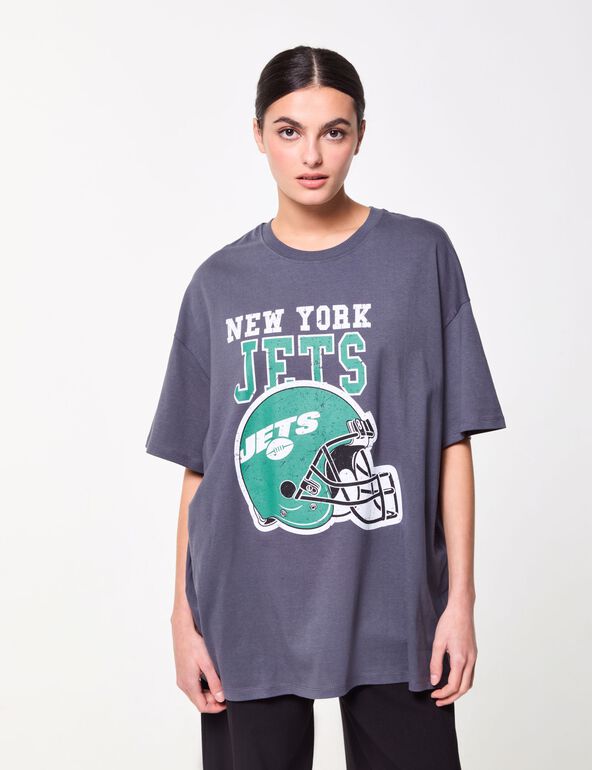 T-shirt oversize imprimé NFL x Jennyfer gris foncé teen