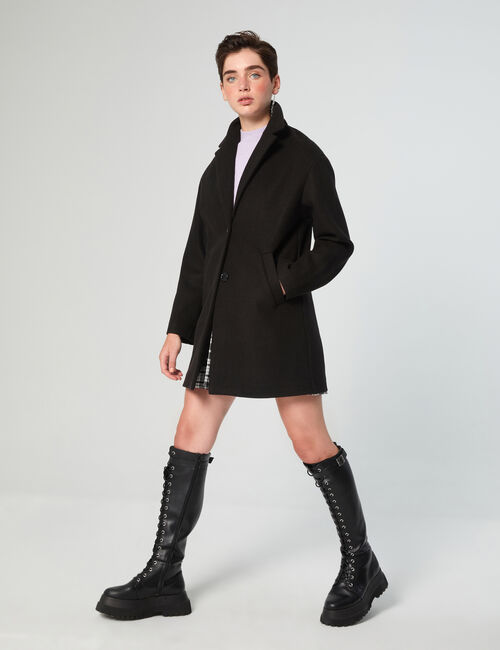 Loose-fit mid-length coat