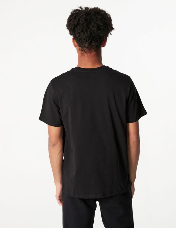 Tee-shirt basic col rond noir homme