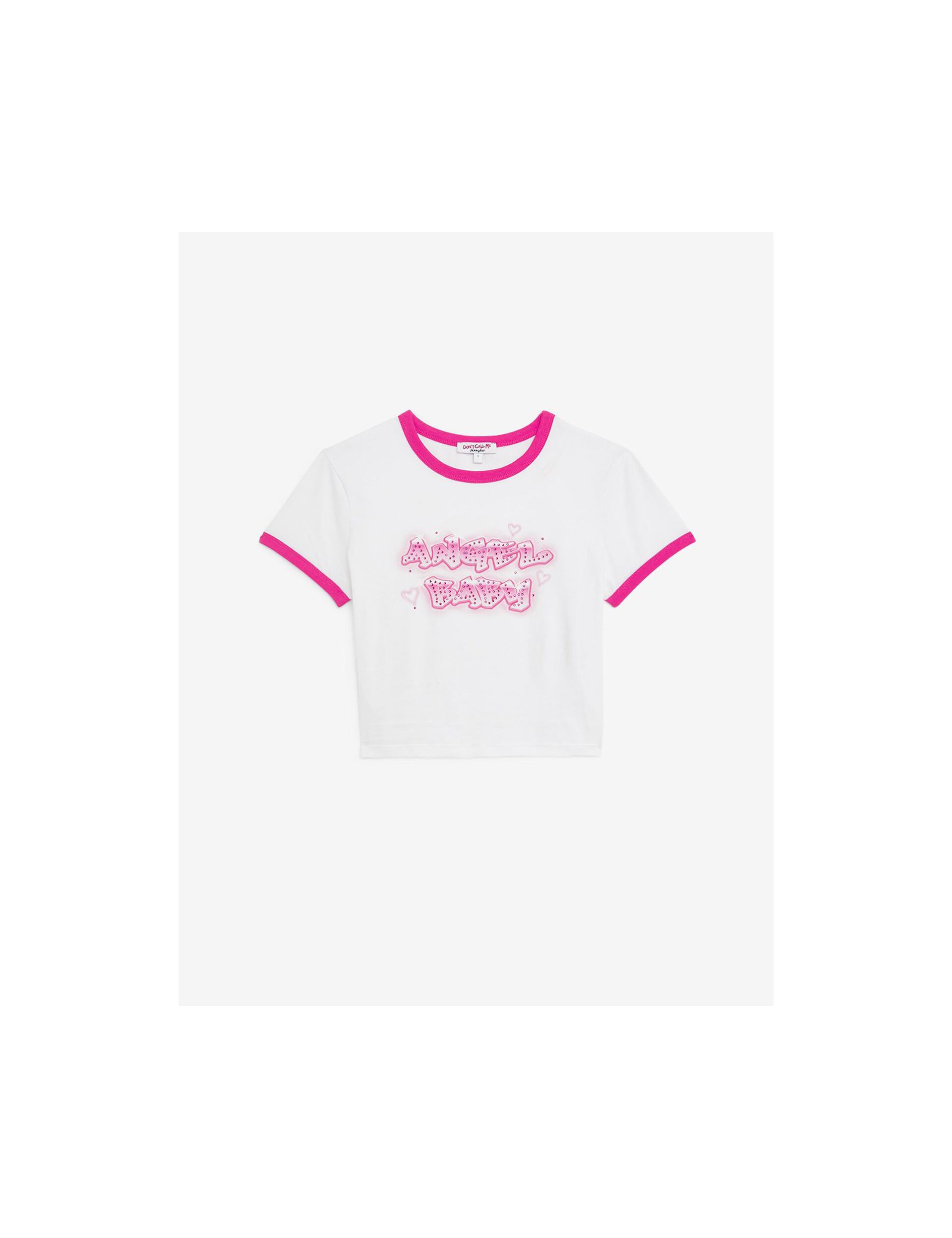 Tee-shirt Angel Baby rose et blanc