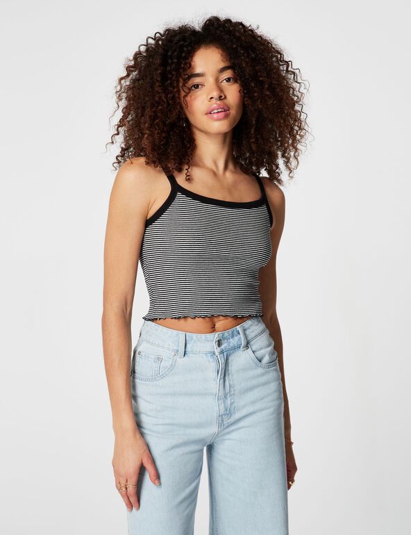 Cropped striped vest top teen