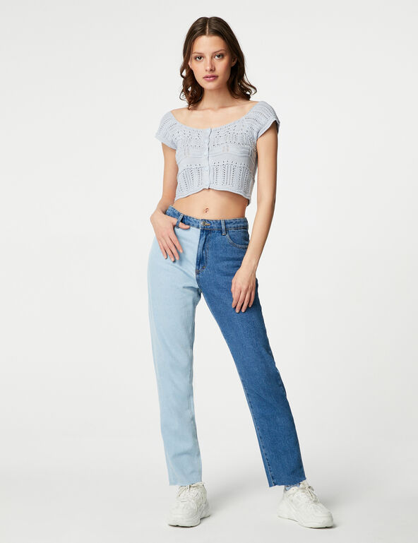 Two-tone mom jeans
