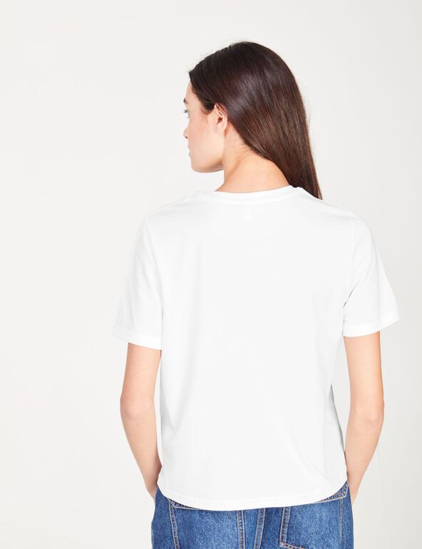 T-shirt blanc imprimé : UNLEARN fille