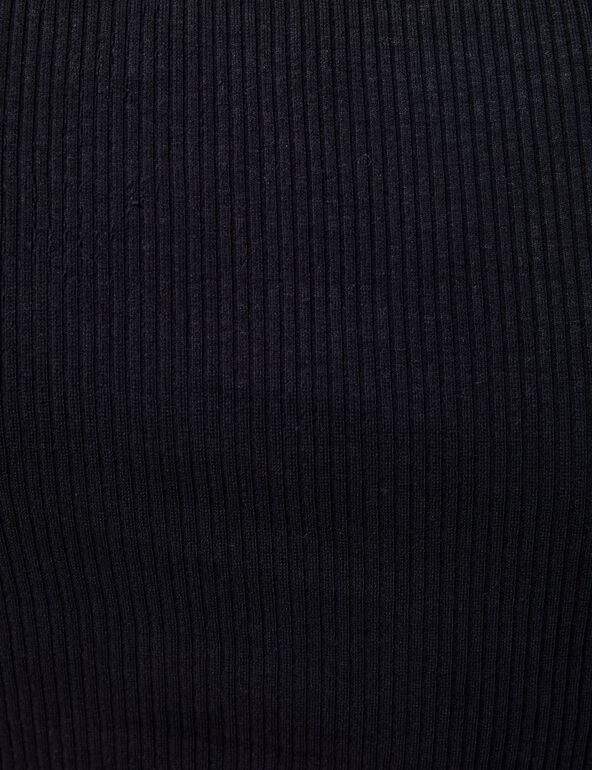 Tee-shirt crop top noir avec liens 