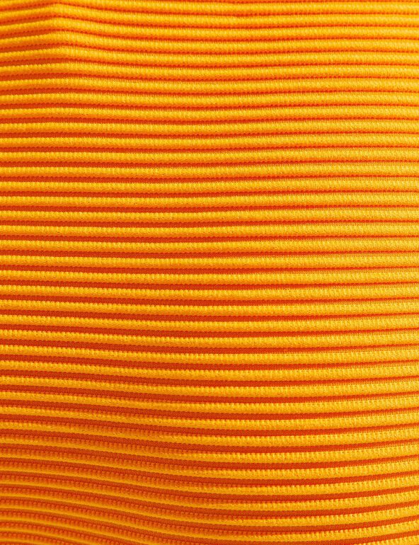 Bas de maillot de bain orange matière crêpe taille basse liens croisés à la taille