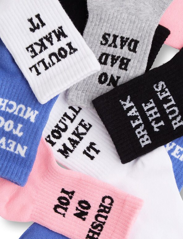 Sporty text design socks