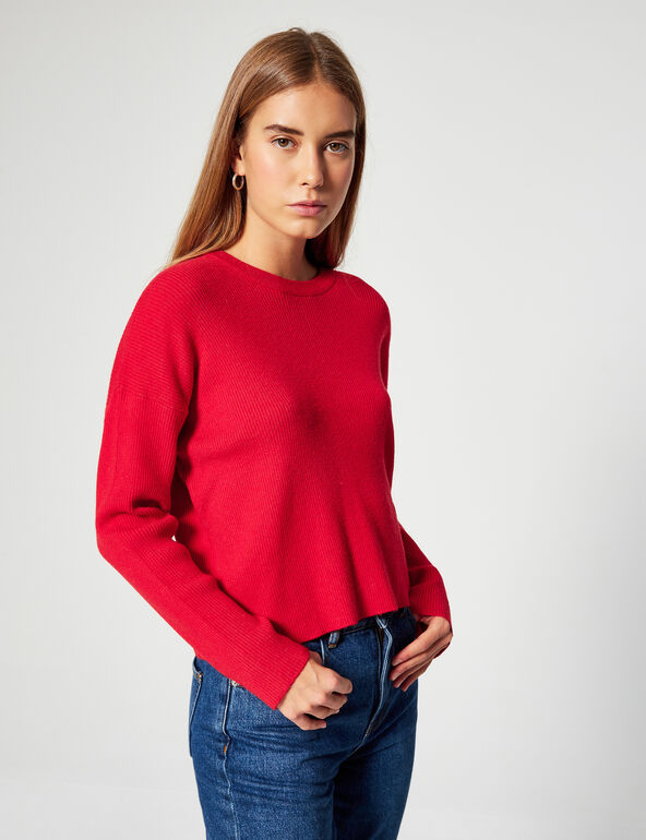 Loose-fit ribbed jumper teen