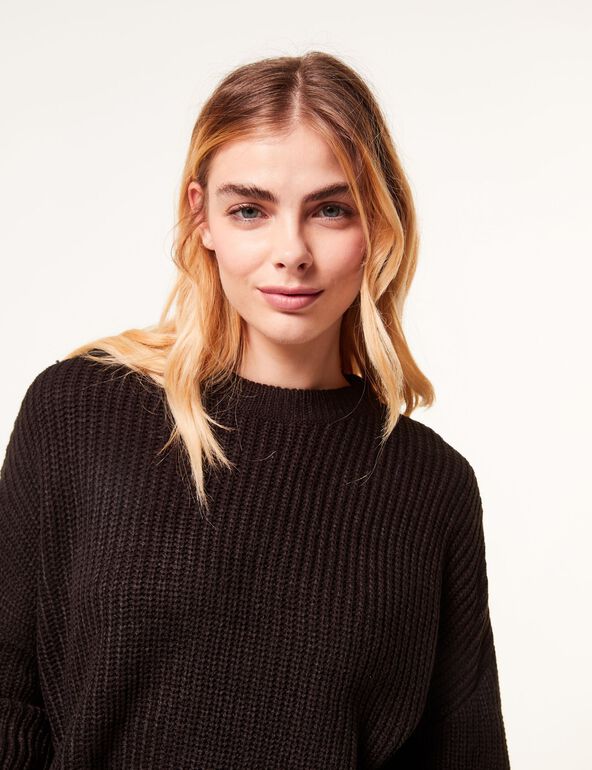 Cable-knit cropped jumper woman