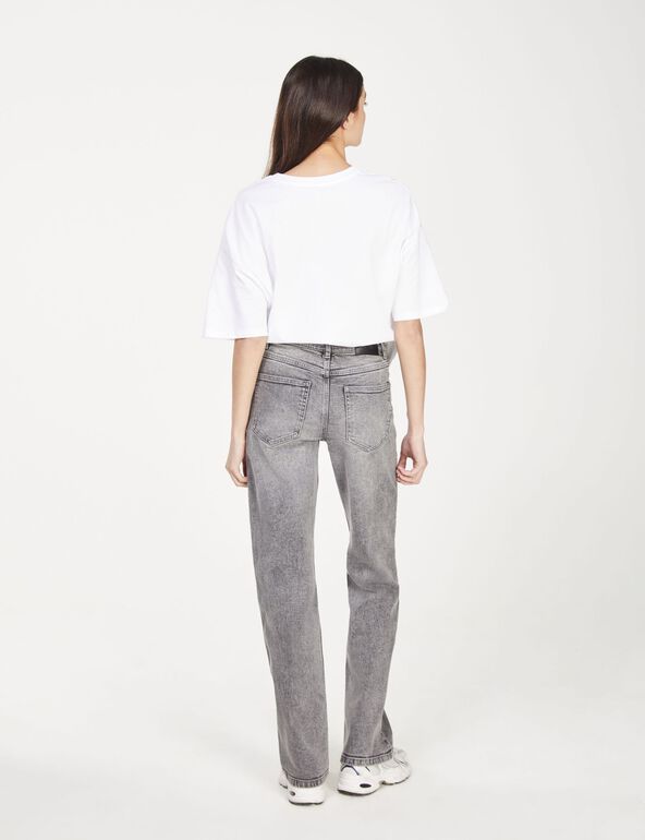 Jean straight gris fille