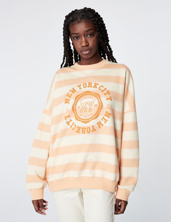 Oversize striped sweatshirt girl