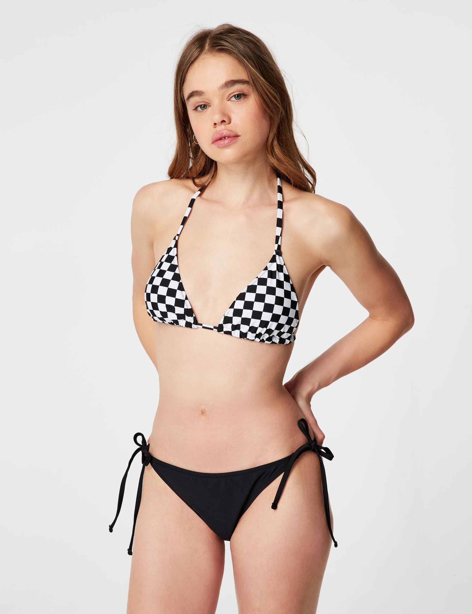 Checkerboard bikini top