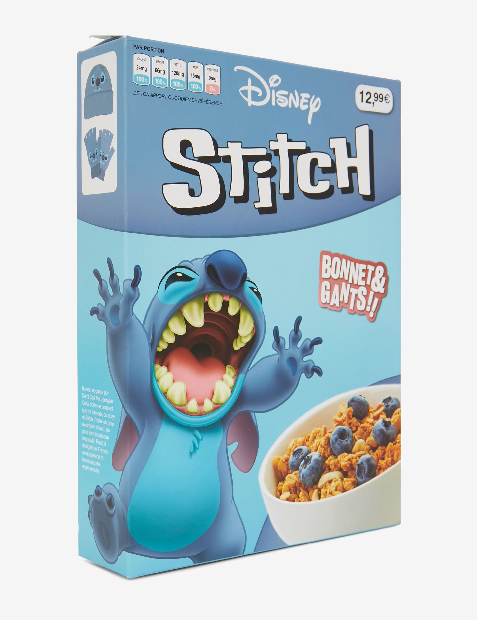 Boîte de céréales Disney Stitch avec bonnet et mitaines