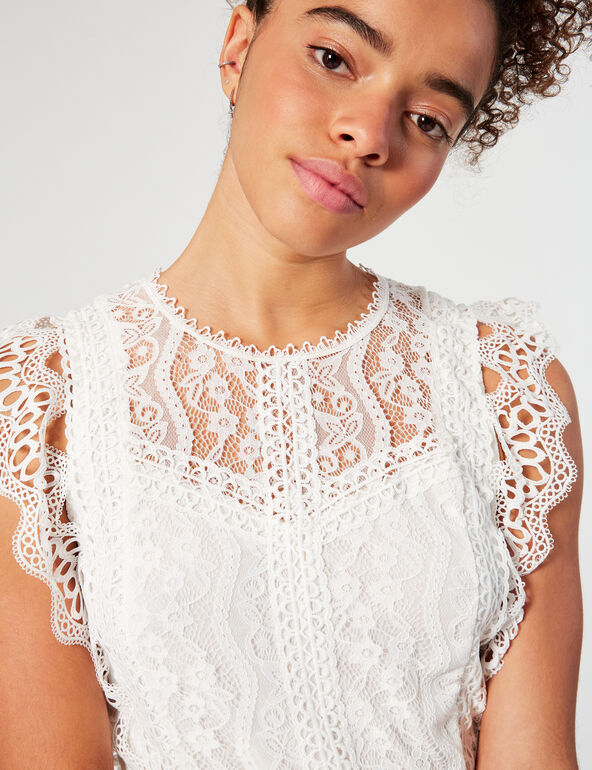 Openwork lace top