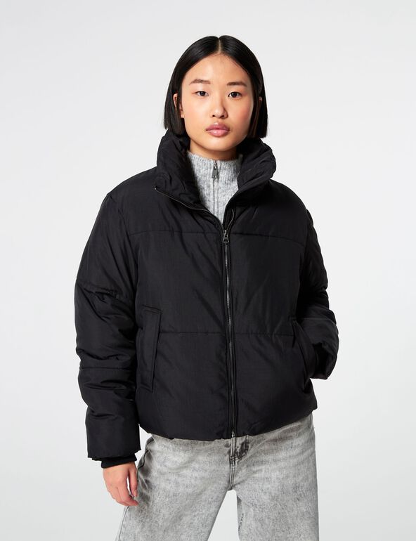 High-necked padded coat girl