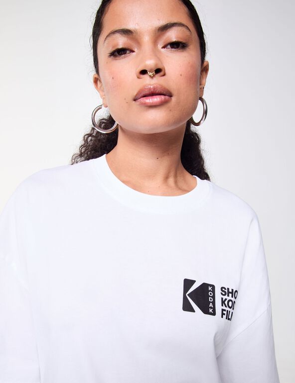T-shirt blanc oversize imprimé Kodak x Jennyfer blanc fille