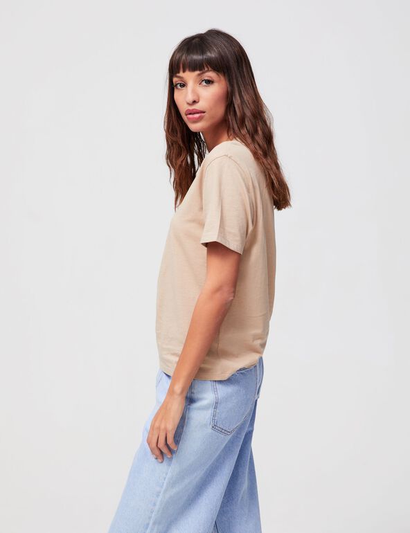 Tee-shirt basic beige girl