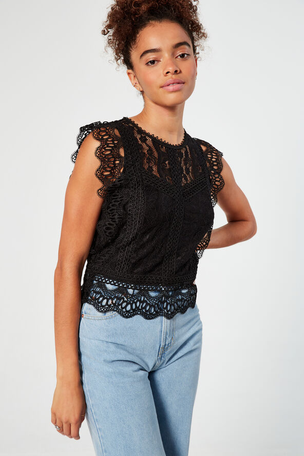 Openwork lace top