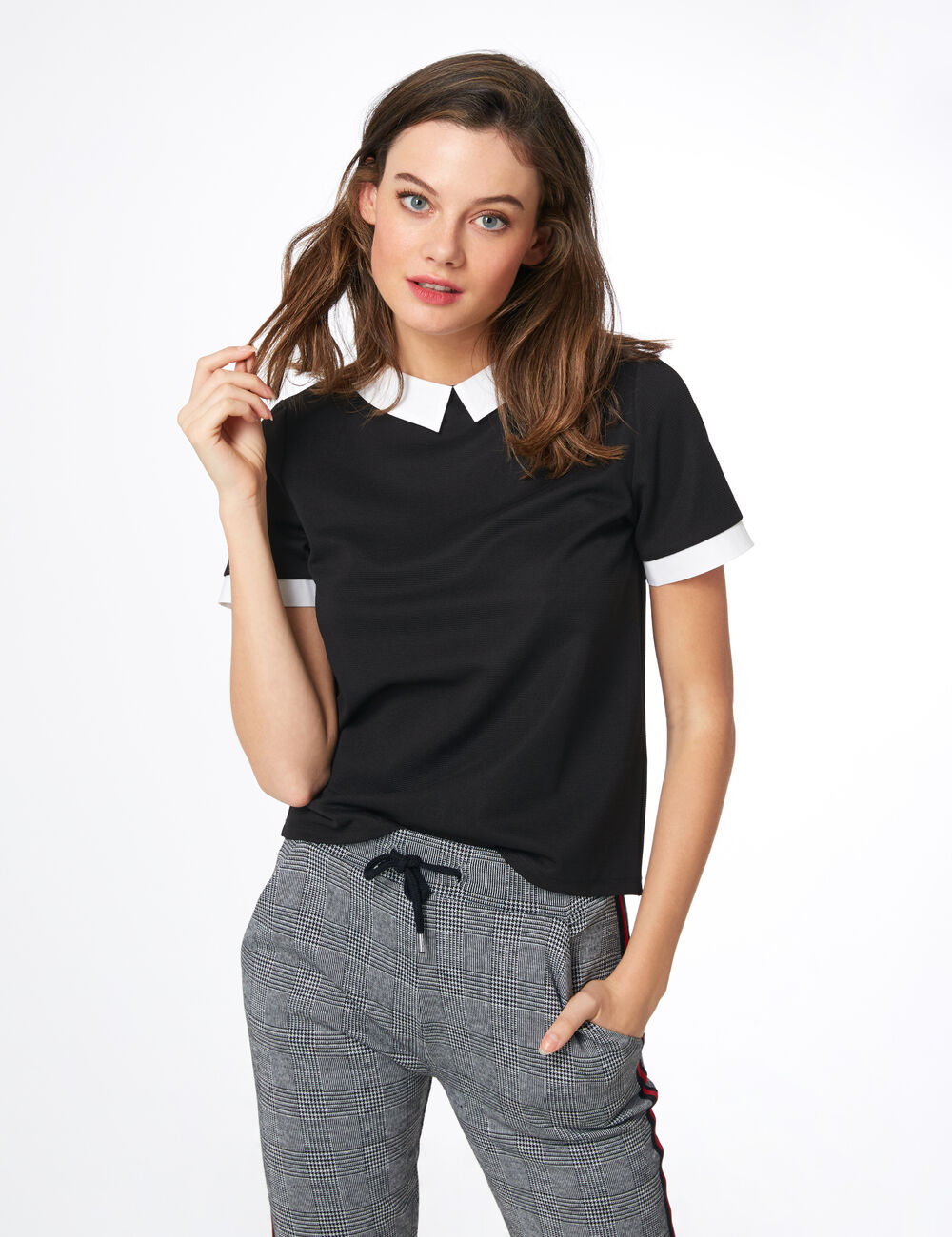 Awesome Black Shirt With White Collar Learn more here!