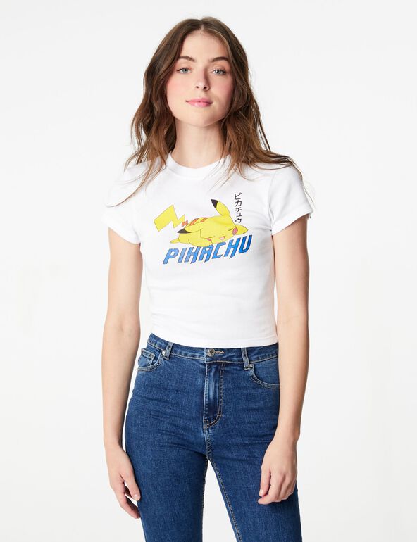 Tee-shirt Pokémon court blanc woman